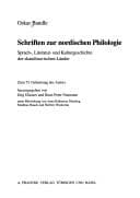 Tapa de Schriften zur nordischen Philologie
