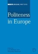Tapa de POLITENESS IN EUROPE; ED. BY LEO HICKEY