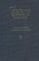 Tapa de TEXTURES OF RENAISSANCE KNOWLEDGE; ED. BY PHILIPPA BERRY
