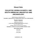 Tapa de Collected works in North- and South-American linguistics and archaeology
