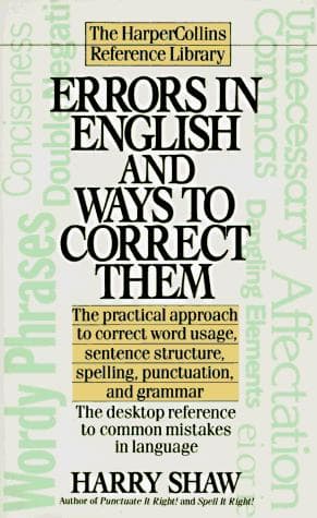Tapa de Errors in English and Ways to Correct Them (Harpercollins Reference Library)