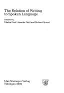 Tapa de The relation of writing to spoken language