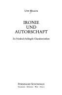 Tapa de Ironie und Autorschaft: Friedrich Schlegels Charakteristiken