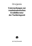 Tapa de Untersuchungen zur rum aniendeutschen Erz ahlliteratur der Nachkriegszeit