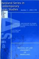 Tapa de The social and political bases for women's growing political power in Taiwan