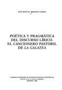 Tapa de Poética y pragmática del discurso lírico