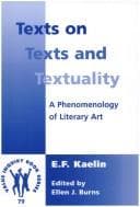 Tapa de Texts on texts and textuality