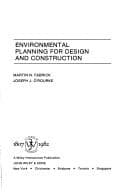 Tapa de Environmental planning for design and construction