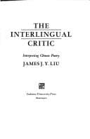 Tapa de The interlingual critic