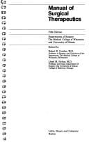 Tapa de Manual of surgical therapeutics