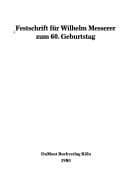 Tapa de Festschrift für Wilhelm Messerer zum 60. Geburtstag