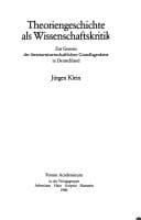 Tapa de Theoriengeschichte als Wissenschaftskritik