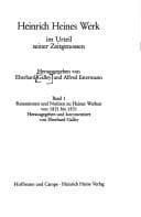 Tapa de Heinrich Heines Werk im Urteil seiner Zeitgenossen