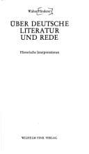 Tapa de Über deutsche Literatur und Rede