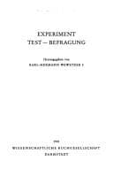 Tapa de Experiment, Test, Befragung