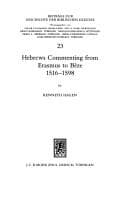 Tapa de Hebrews commenting from Erasmus to Bèze, 1516-1598