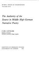 Tapa de The authority of the source in Middle High German narrative poetry