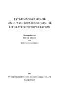 Tapa de Psychoanalytische und psychopathologische Literaturinterpretation