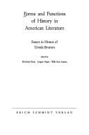 Tapa de Forms and functions of history in American literature