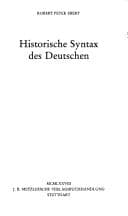 Tapa de Historische Syntax des Deutschen