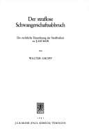 Tapa de Der straflose Schwangerschaftsabbruch