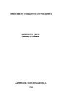 Tapa de Explorations in semantics and pragmatics