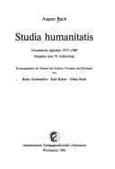 Tapa de Studia humanitatis