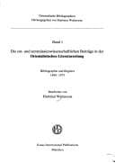Tapa de Die ost- und zentralasienwissenschaftlichen Beiträge in der Orientalistischen Literaturzeitung