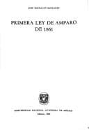 Tapa de Primera Ley de amparo de 1861