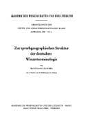 Tapa de Zur sprachgeographischen Struktur der deutschen Winzerterminologie