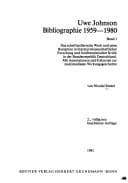 Tapa de Uwe Johnson, Bibliographie 1959-1980