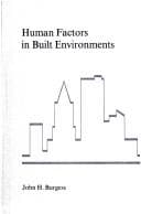 Tapa de Human factors in built environments