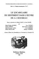 Tapa de Le Vocabulaire du sentiment dans l'œuvre de J.-J. Rousseau