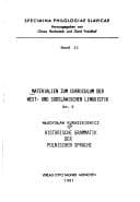 Tapa de Historische Grammatik der polnischen Sprache