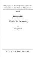 Tapa de Bibliographie zu Wernher der Gartenaere