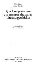 Tapa de Quellenrepertorium zur neueren deutschen Literaturgeschichte