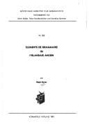 Tapa de Eléments de grammaire de l'islandais ancien