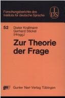 Tapa de Zur Theorie der Frage