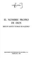 Tapa de El nombre propio de Dios según Santo Tomás de Aquino