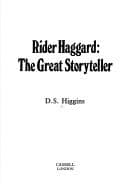 Tapa de Rider Haggard, the great storyteller
