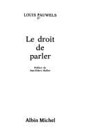 Tapa de Le droit de parler