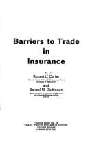 Tapa de Barriers to trade in insurance