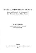 Tapa de The realism of Luigi Capuana