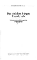 Tapa de Des sittlichen Bürgers Abendschule
