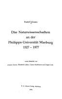 Tapa de Die Naturwissenschaften an der Philipps-Universität Marburg