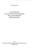 Tapa de Einführung in die Dichtungslehren des lateinischen Mittelalters