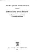 Tapa de Französierte Trobadorlyrik