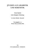 Tapa de Studien aus Arabistik und Semitistik