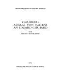 Tapa de Vier Briefe August von Platens an Eduard Gerhard