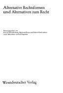 Tapa de Alternative Rechtsformen und Alternativen zum Recht